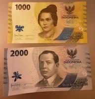 Indonesia 1000 and 2000 Rp Bank Notes